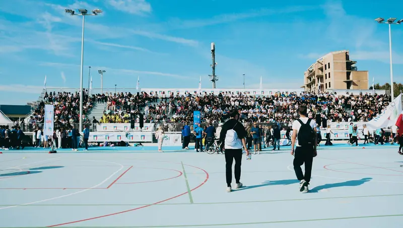 Le tribune gremite di studenti al Festival dello Sport Abruzzo 2026